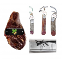 PACK Black label Ibérico Dry Ham + Selection of 100% Iberian half pieces+ LATA Virgin Olive Oil ORG