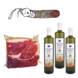 PACK 3 Olive Oil Extra + 1 Kg Iberian Ham + 1/2 Chorizo CULAR