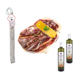 Pack Olio d'oliva Extra + Salchichon VELA + Gold Series Spalla Cruda