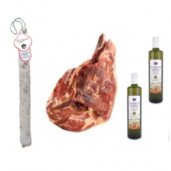 Pack Olio d'oliva Extra + Salchichon VELA + Prosciutto Serrano