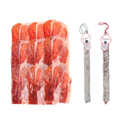 PACK x 10 Prosciutto crudo Ib Etichetta nera affettato + Salchichon + Chorizo Vela